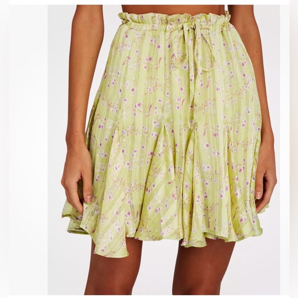 SABINA MUSAYEV Floral Chiffon Mini A Line Skirt XS